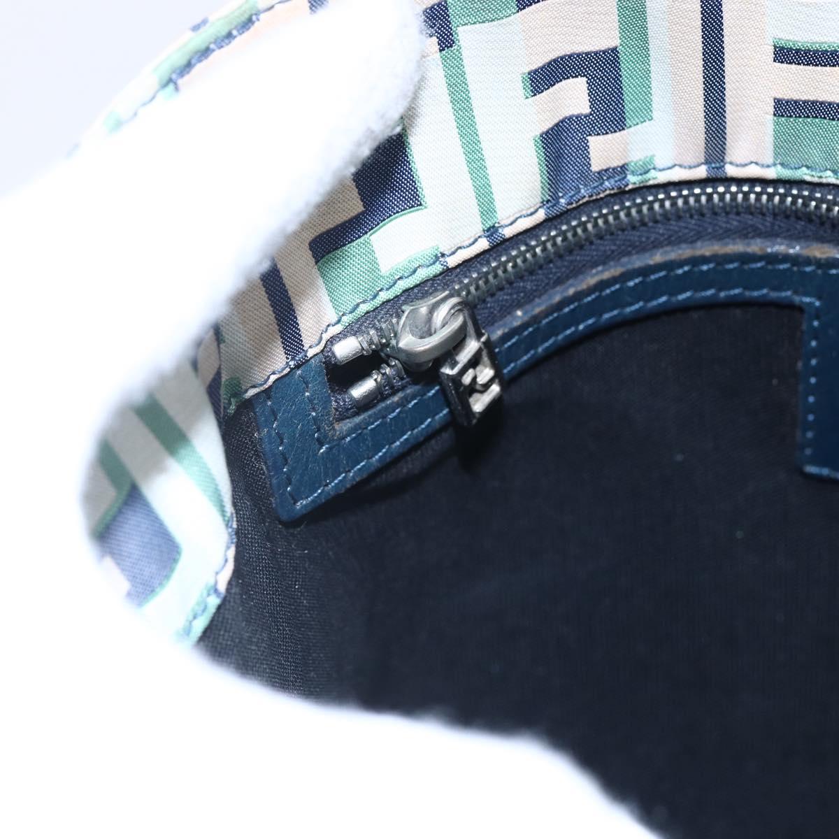 FENDI Zucca Canvas Hand Bag Green Silver Auth 148002