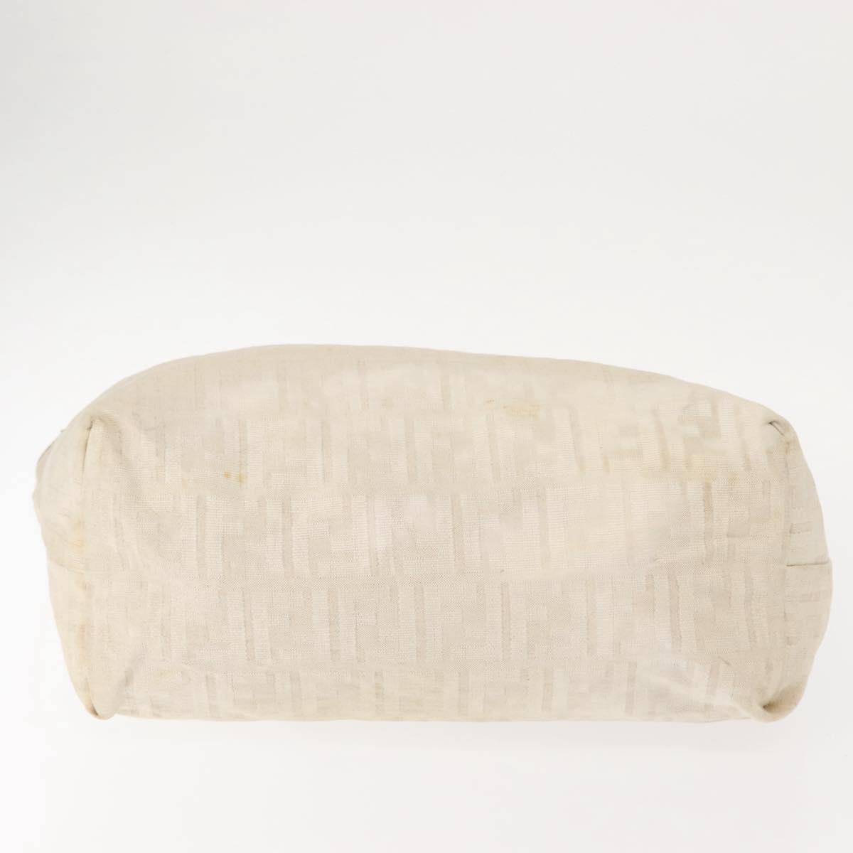 FENDI Zucca Canvas Tote Bag Beige Auth 148003