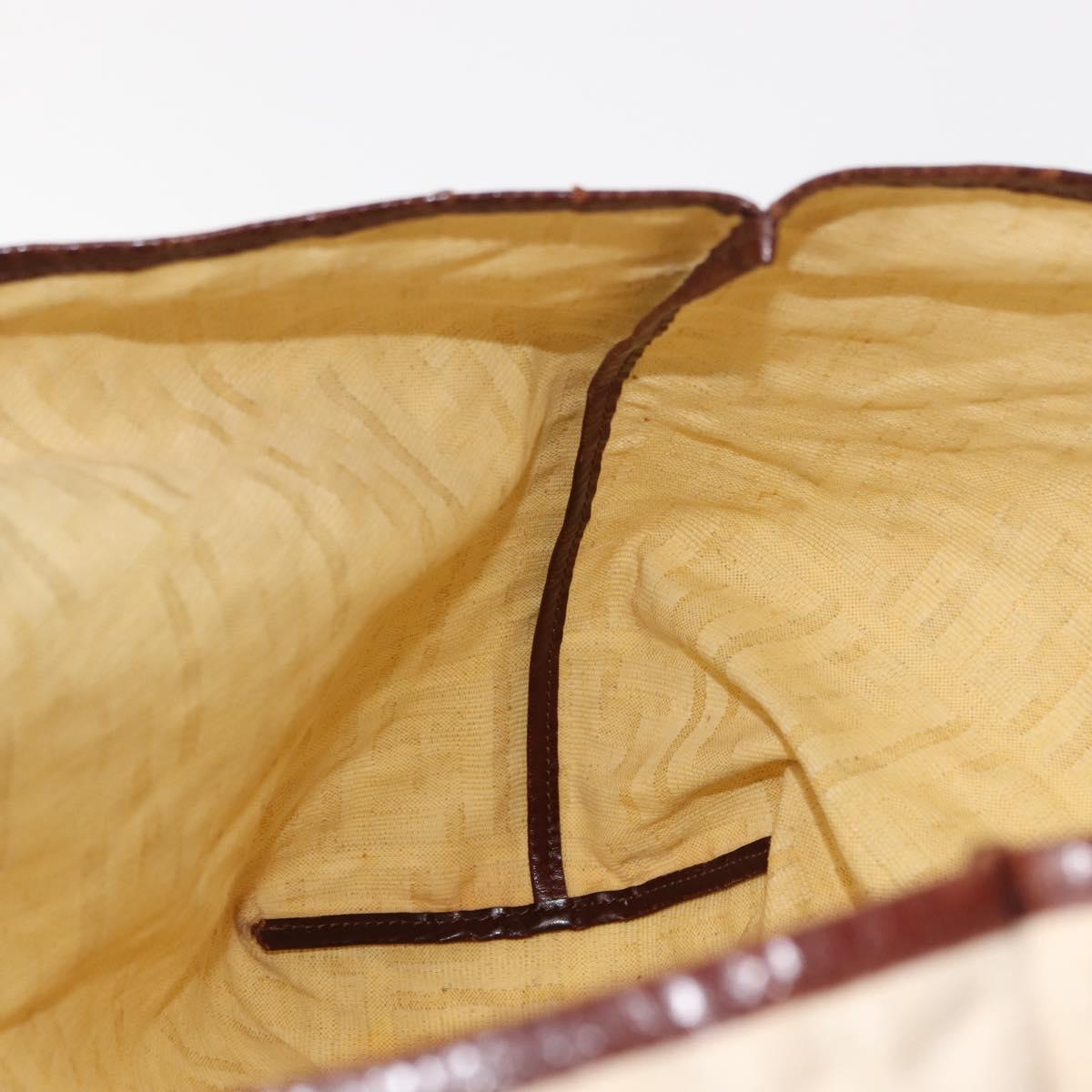 FENDI Zucca Canvas Tote Bag Beige Auth 148003