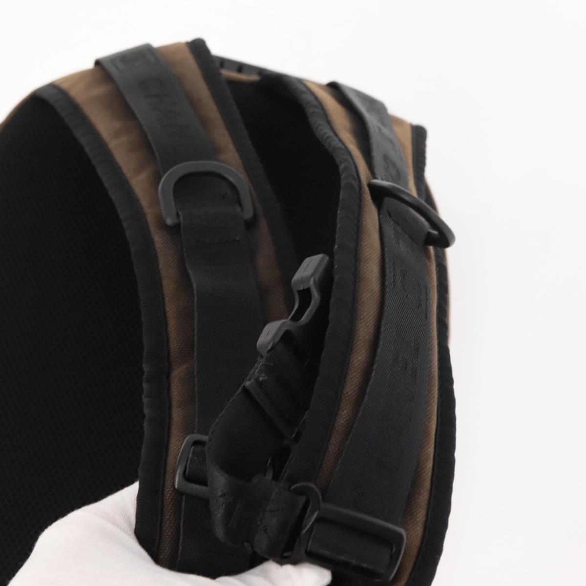 CHANEL Sports Line Backpack Canvas Brown CC Auth 148005