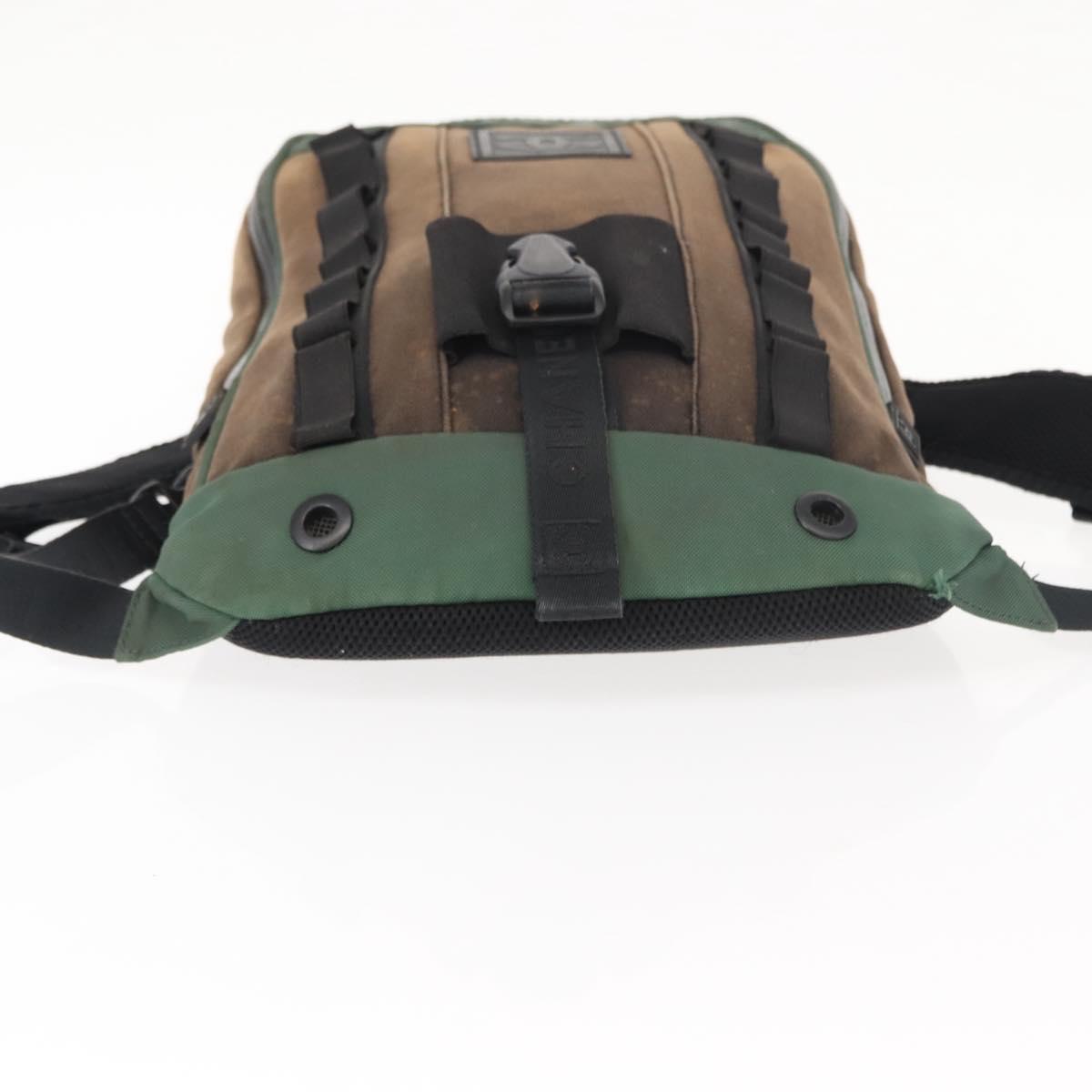 CHANEL Sports Line Backpack Canvas Brown CC Auth 148005