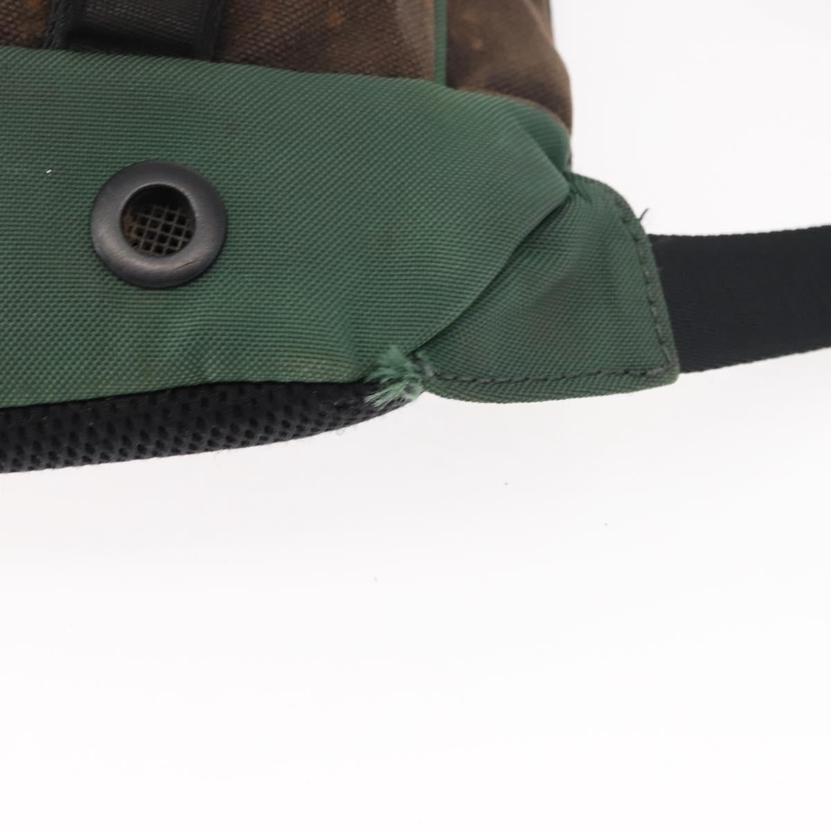 CHANEL Sports Line Backpack Canvas Brown CC Auth 148005