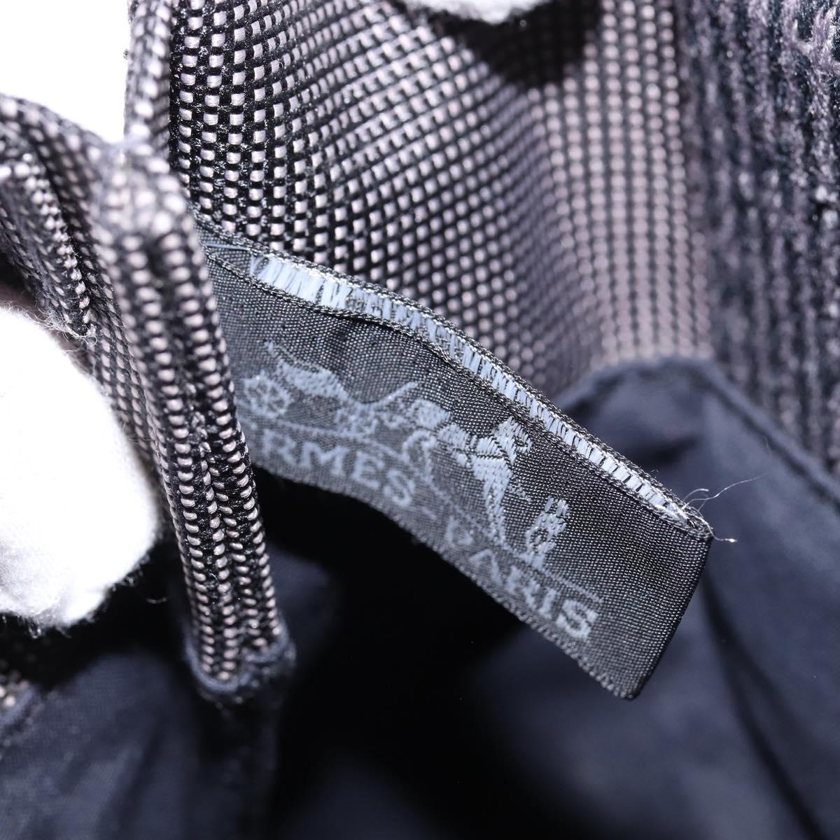 HERMES Pochette Her Line MM Shoulder Bag Canvas Gray Auth 148006