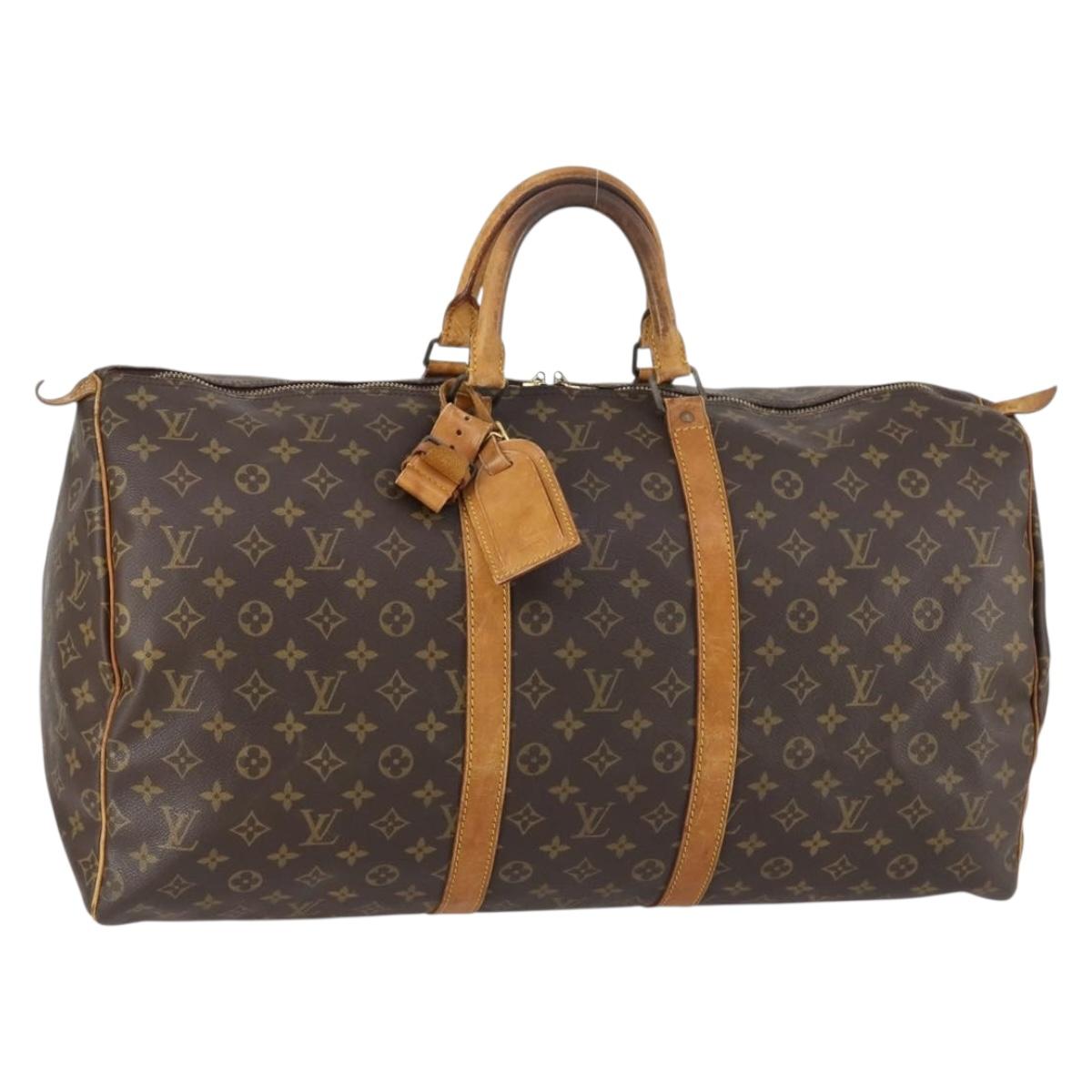 LOUIS VUITTON Monogram Keepall 55 Boston Bag M41424 LV Auth 148023