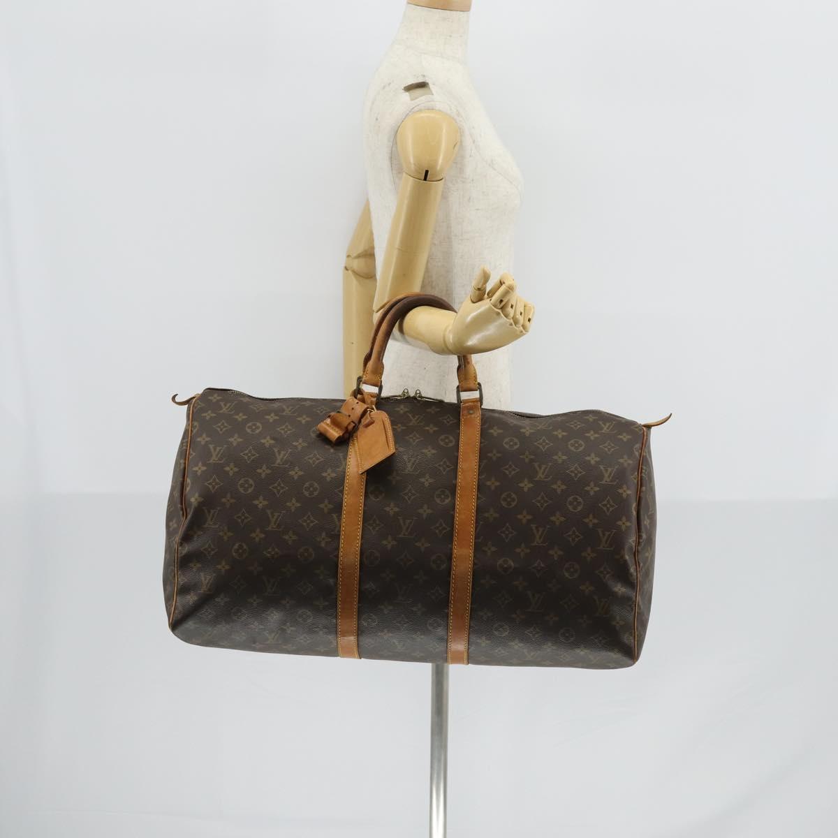 LOUIS VUITTON Monogram Keepall 55 Boston Bag M41424 LV Auth 148023