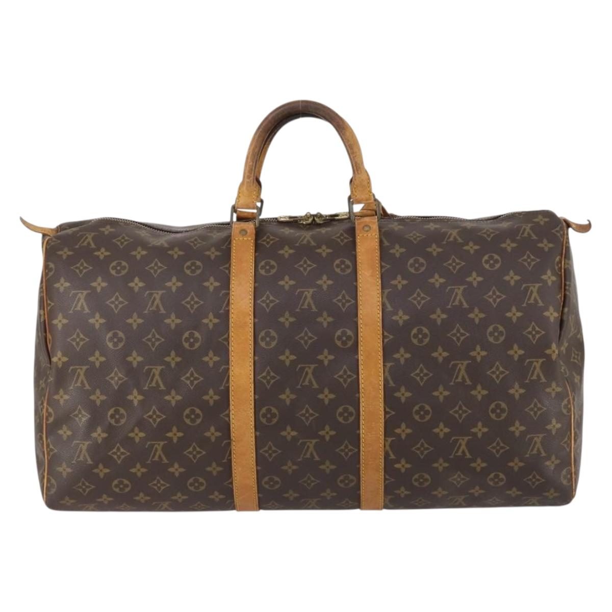 LOUIS VUITTON Monogram Keepall 55 Boston Bag M41424 LV Auth 148023