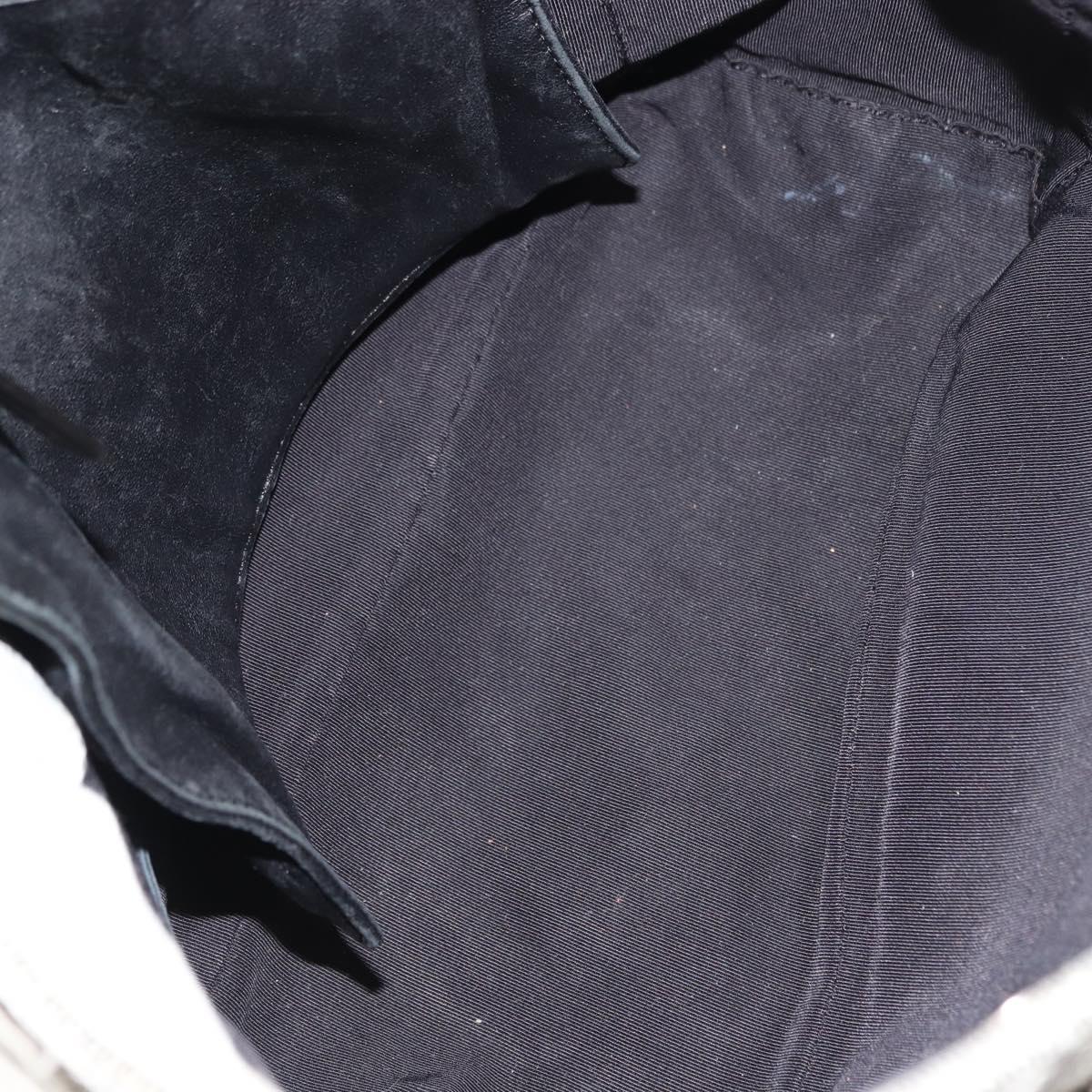 CHANEL Choco Bar Camellia Chain Tote Bag Canvas Gray Silver CC Auth 148029