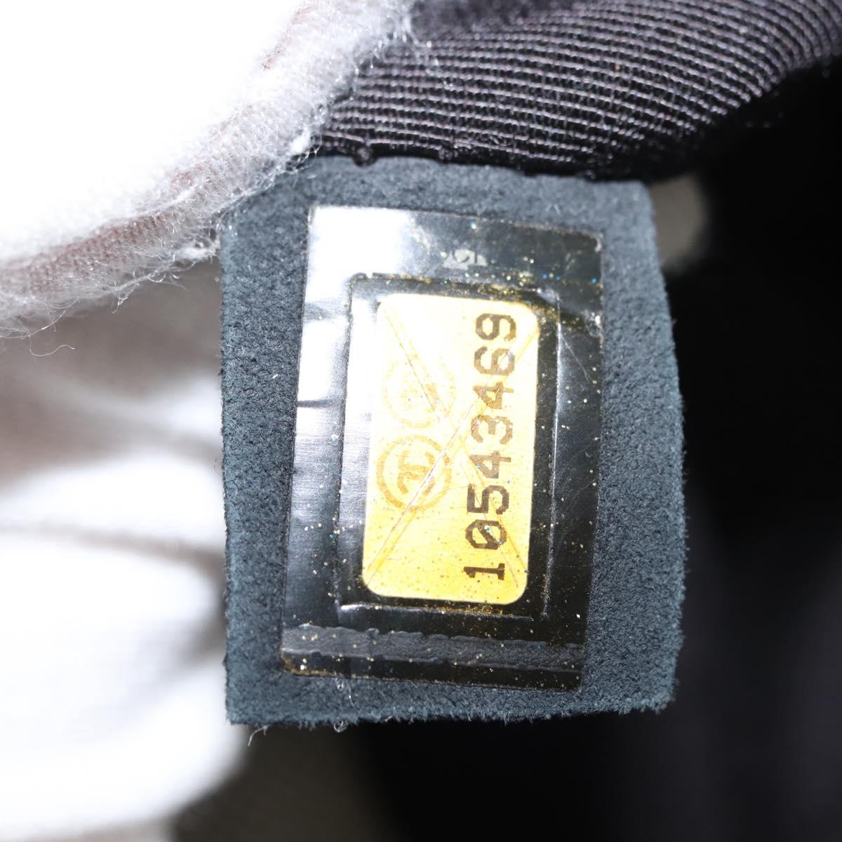 CHANEL Choco Bar Camellia Chain Tote Bag Canvas Gray Silver CC Auth 148029