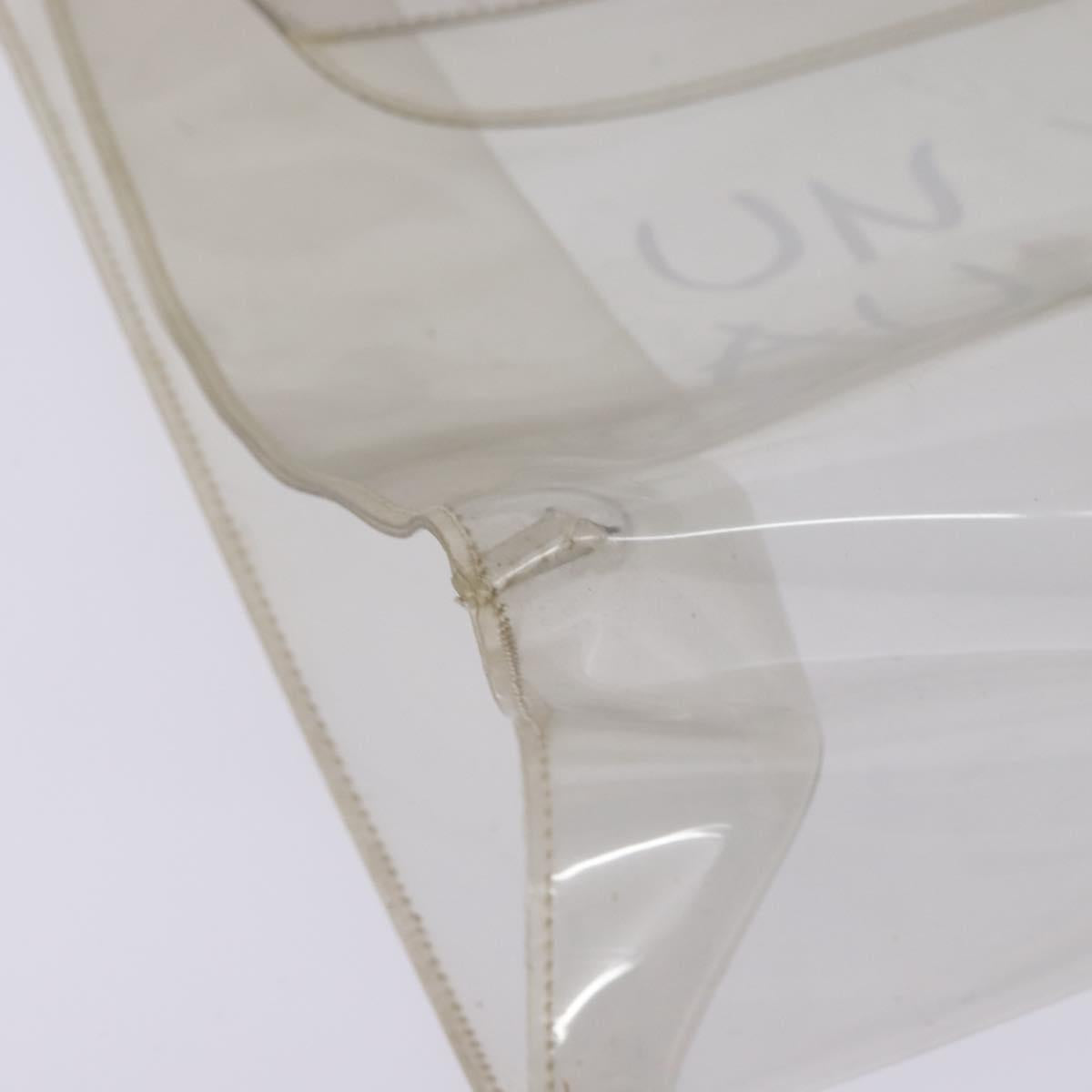 HERMES Vinyl Kelly Hand Bag Clear Auth 148034