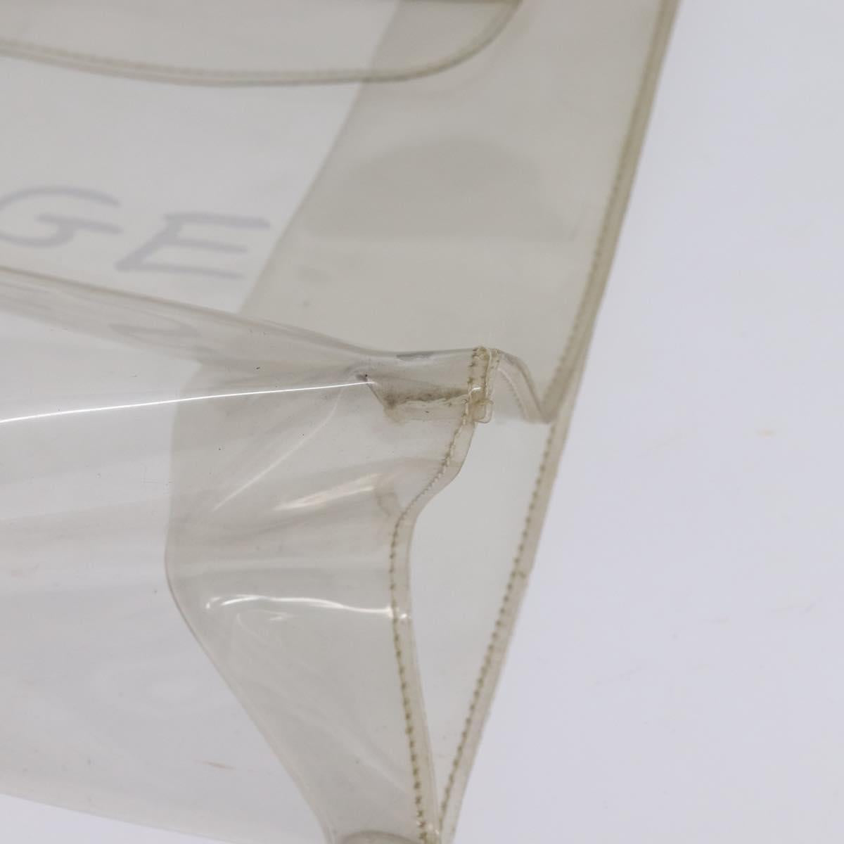 HERMES Vinyl Kelly Hand Bag Clear Auth 148034