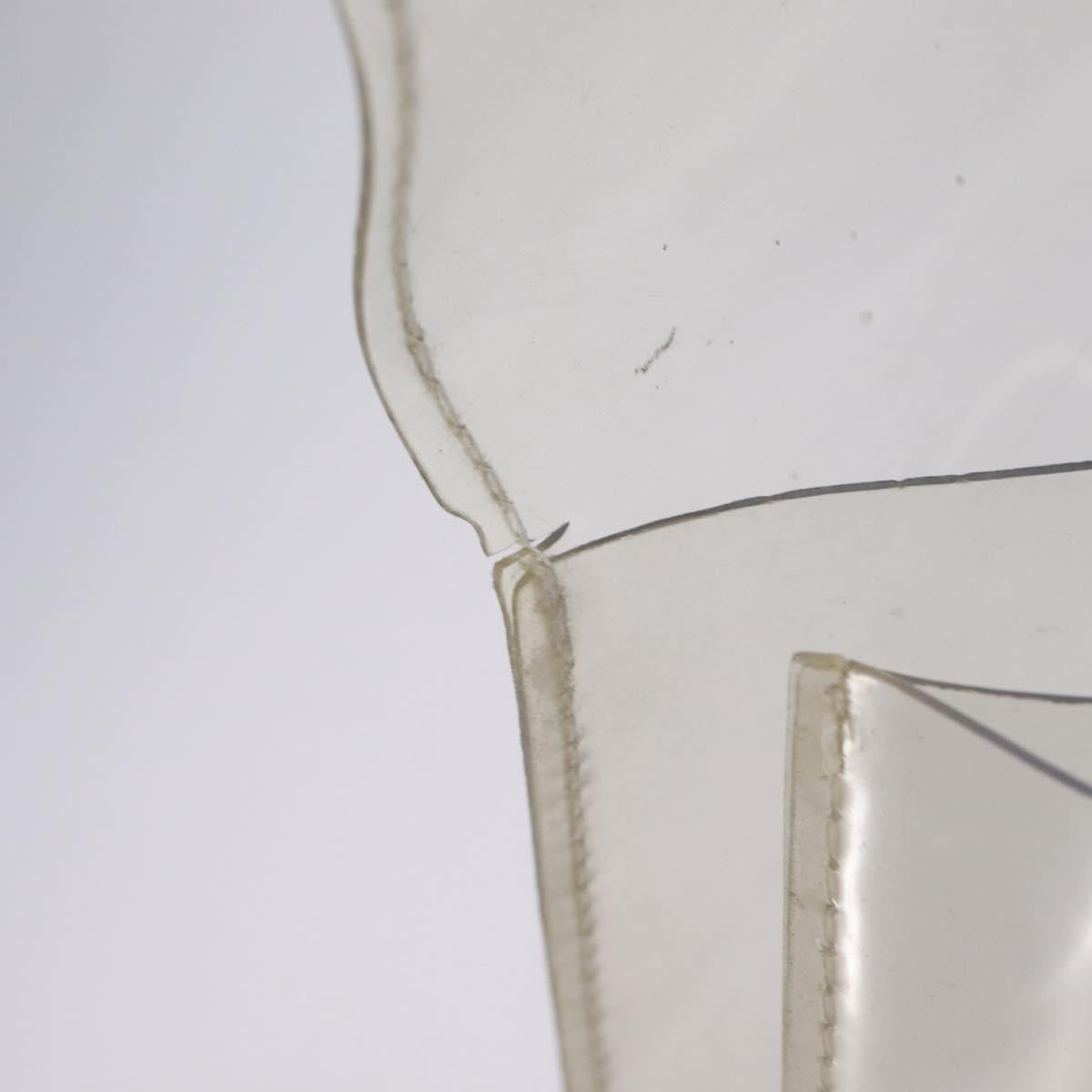 HERMES Vinyl Kelly Hand Bag Clear Auth 148034