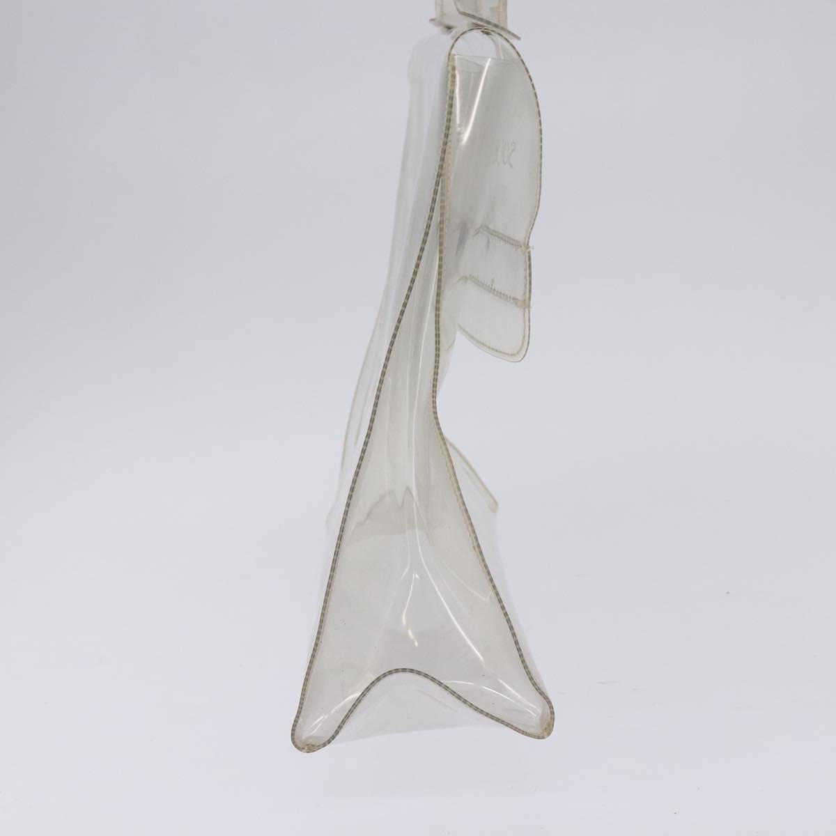 HERMES Vinyl Kelly Hand Bag Clear Auth 148034