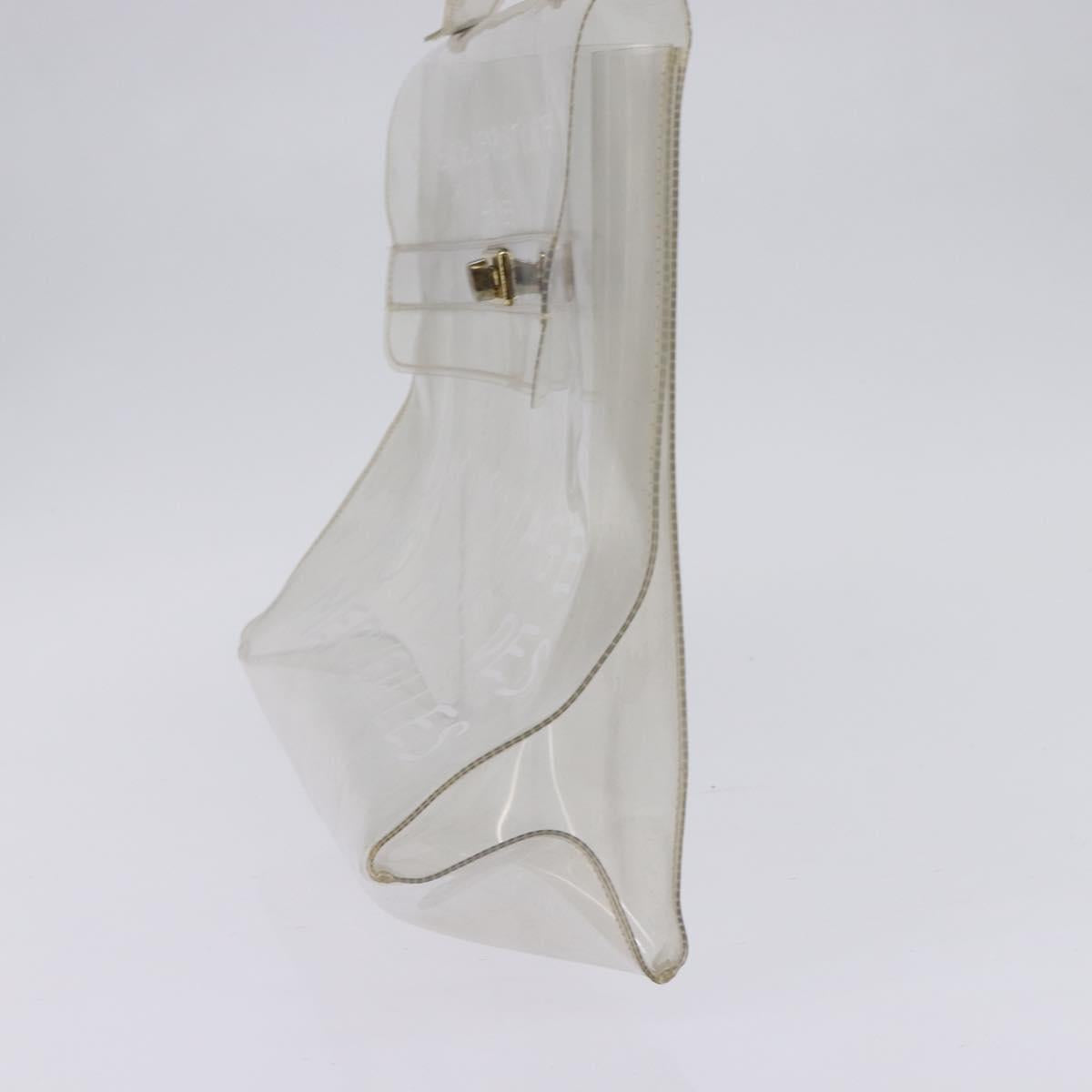 HERMES Vinyl Kelly Hand Bag Clear Auth 148034