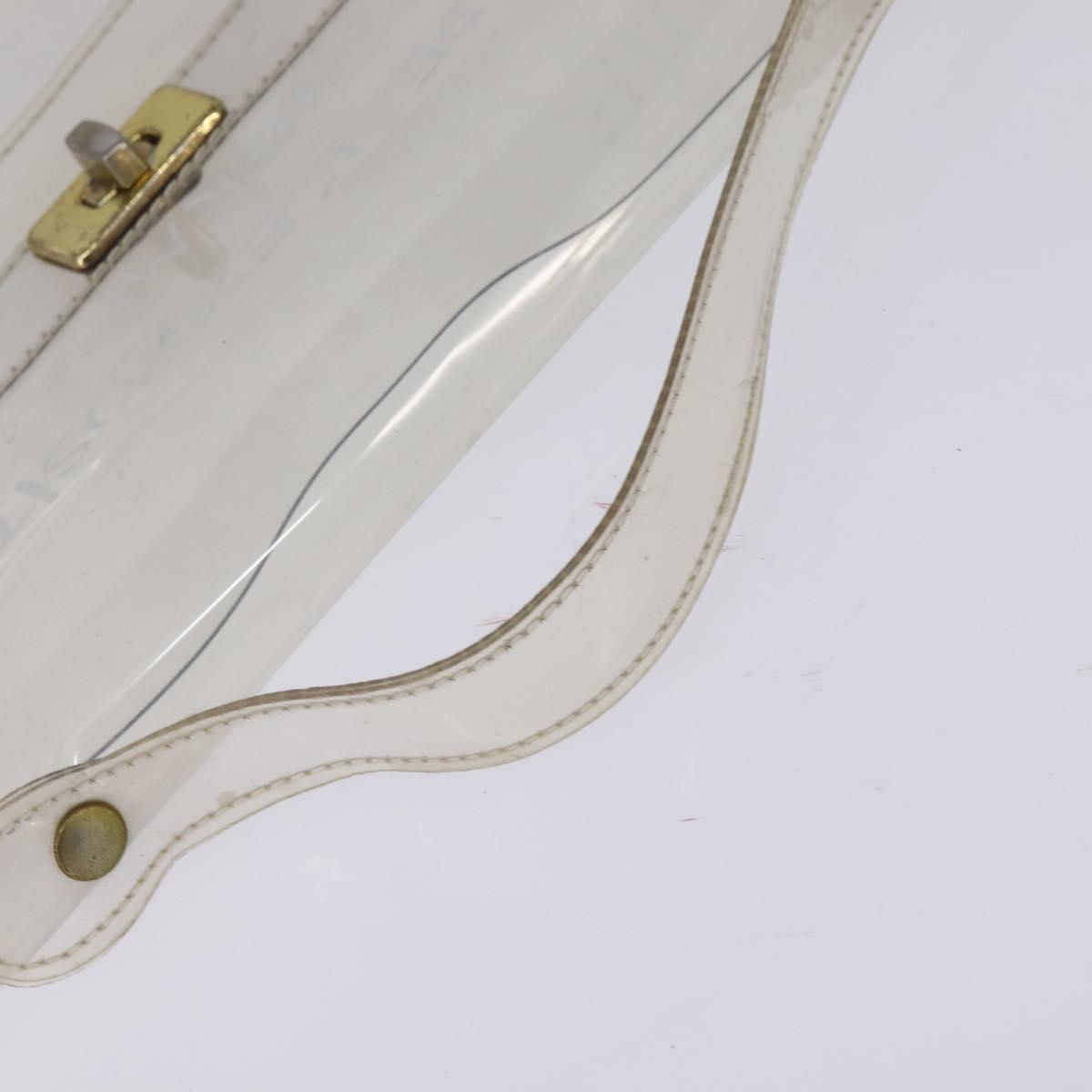 HERMES Vinyl Kelly Hand Bag Clear Auth 148034