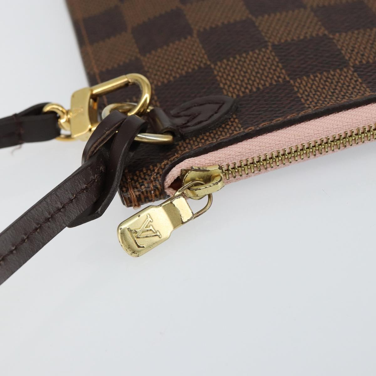 LOUIS VUITTON Damier Ebene Neverfull MM Pouch Pouch LV Auth 148039