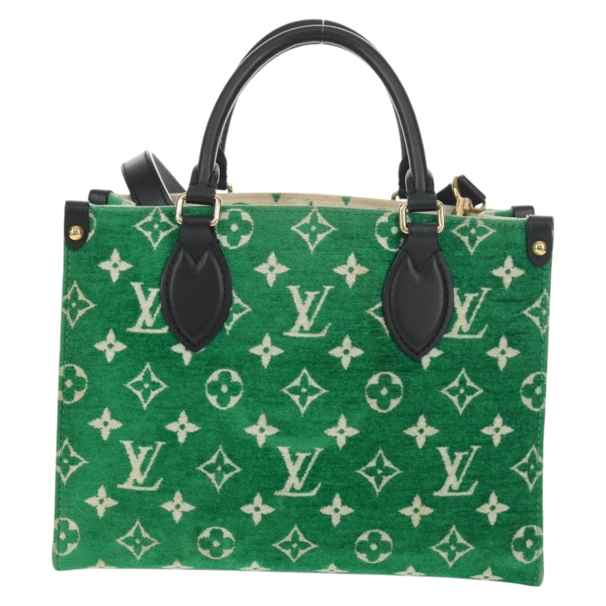 LOUIS VUITTON Monogram Jacquard Velvet On The Go PM Bag M46216 LV Auth 148041SM