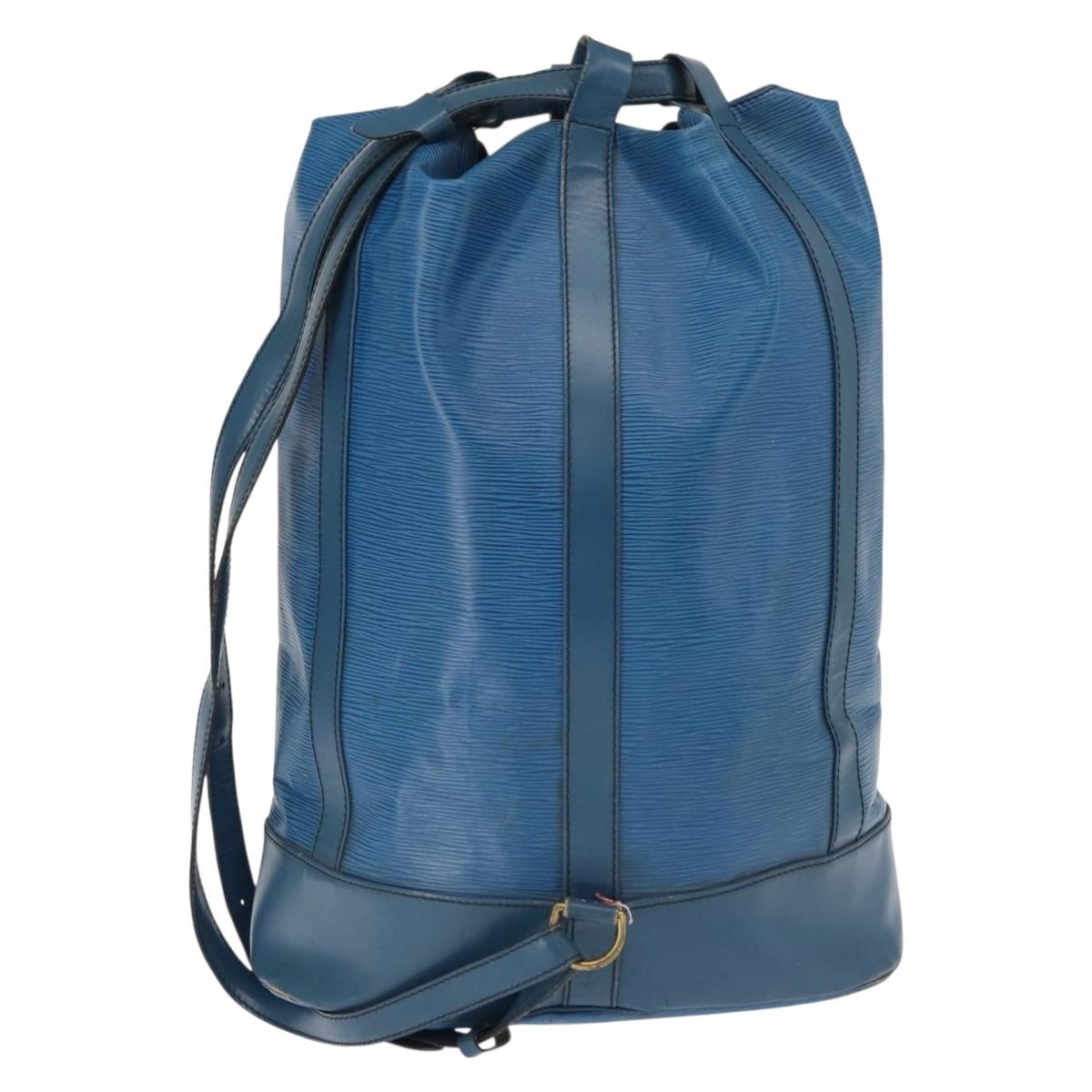 LOUIS VUITTON Epi Randonnee GM Shoulder Bag Blue M43085 LV Auth 148058