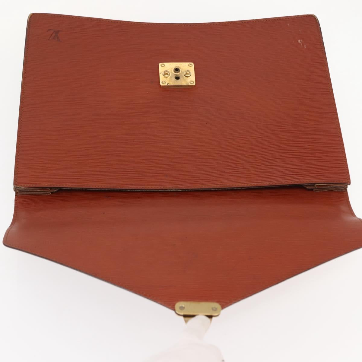 LOUIS VUITTON Epi Serviette Ambassador Business Bag Brown M54413 LV Auth 148062