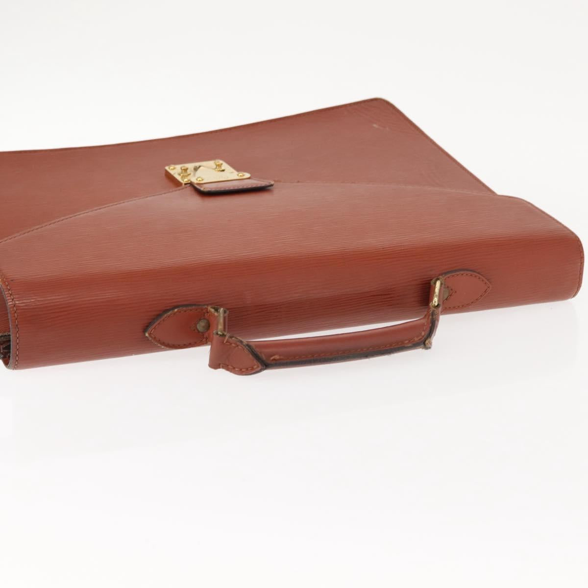 LOUIS VUITTON Epi Serviette Ambassador Business Bag Brown M54413 LV Auth 148062