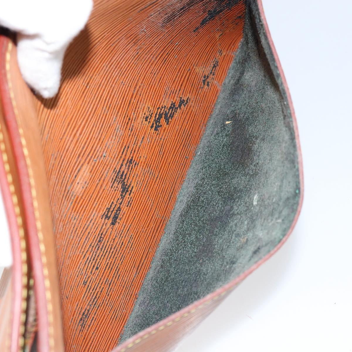 LOUIS VUITTON Epi Pochette Homme Bag Brown Zipangu Gold M52528 LV Auth 148065