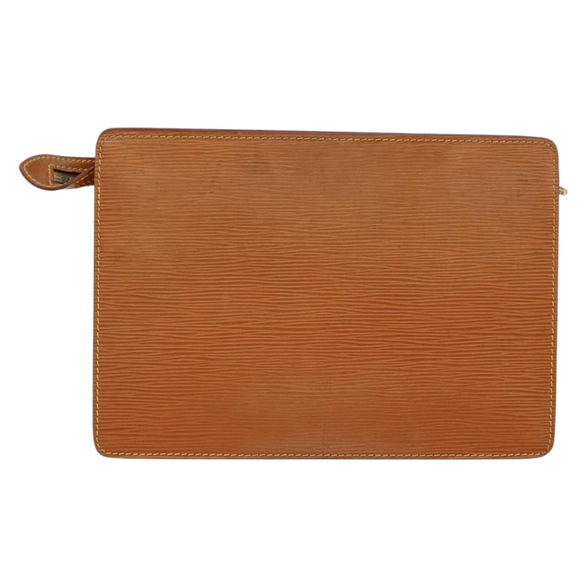 LOUIS VUITTON Epi Pochette Homme Bag Brown Zipangu Gold M52528 LV Auth 148065