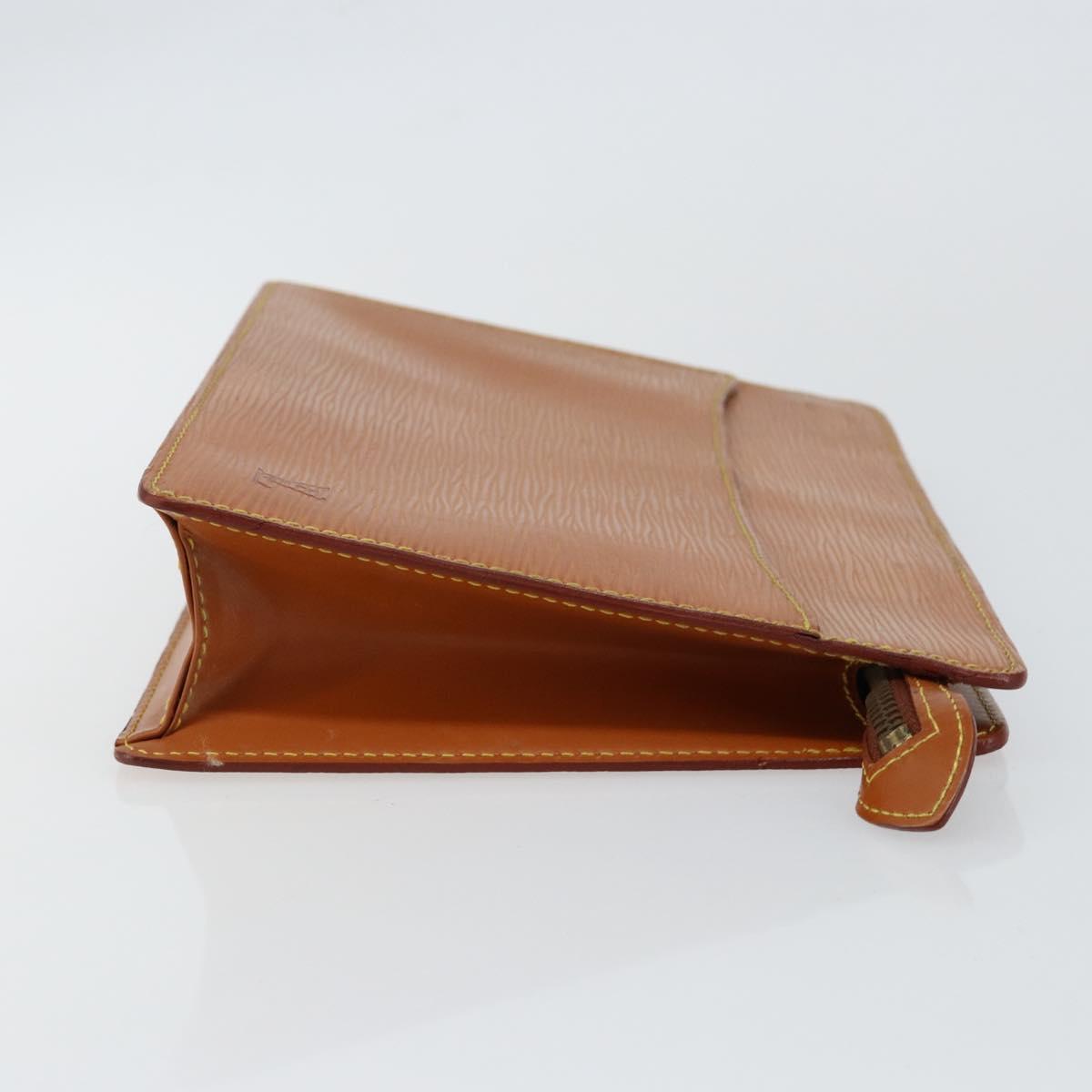 LOUIS VUITTON Epi Pochette Homme Bag Brown Zipangu Gold M52528 LV Auth 148065