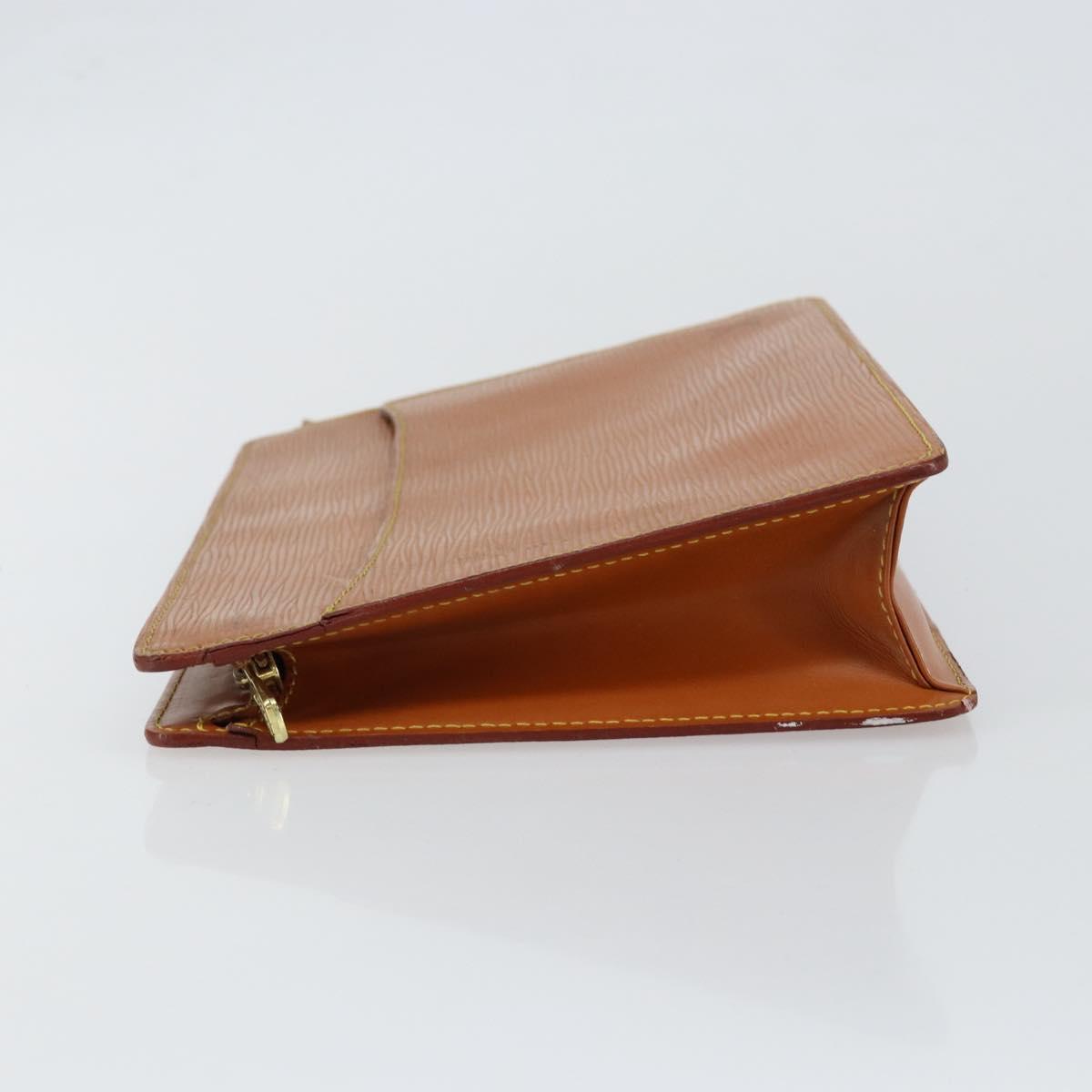 LOUIS VUITTON Epi Pochette Homme Bag Brown Zipangu Gold M52528 LV Auth 148065