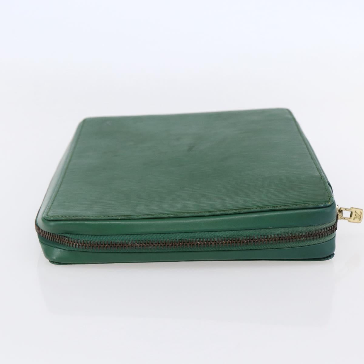 LOUIS VUITTON Epi Agenda Voyage Day Planner Cover Green LV Auth 148066