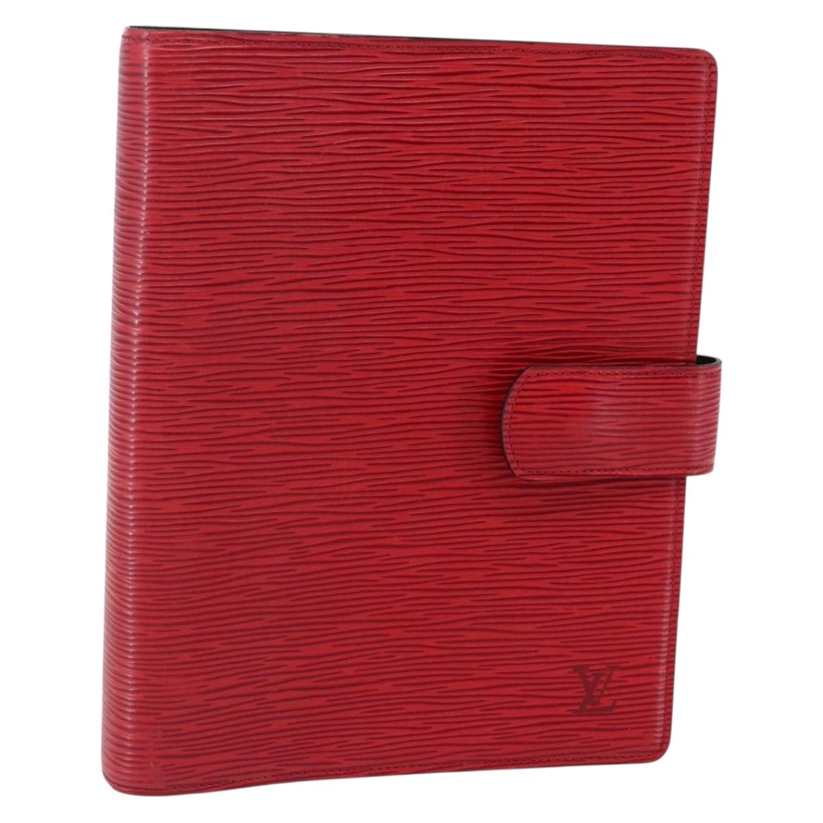 LOUIS VUITTON Epi Agenda GM Day Planner Cover Red R20217 LV Auth 148069