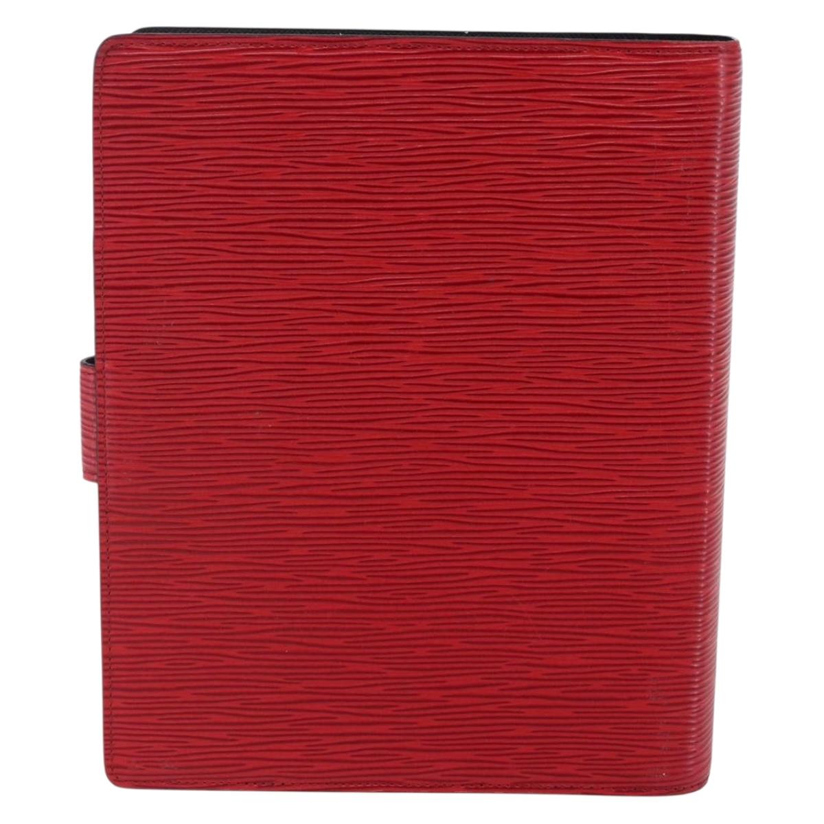 LOUIS VUITTON Epi Agenda GM Day Planner Cover Red R20217 LV Auth 148069
