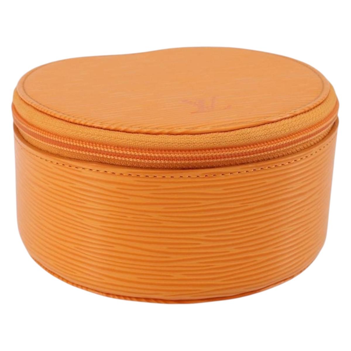 LOUIS VUITTON Epi Ecrin Bijoux 12 Jewelry Box Orange Mandarin LV Auth 148070