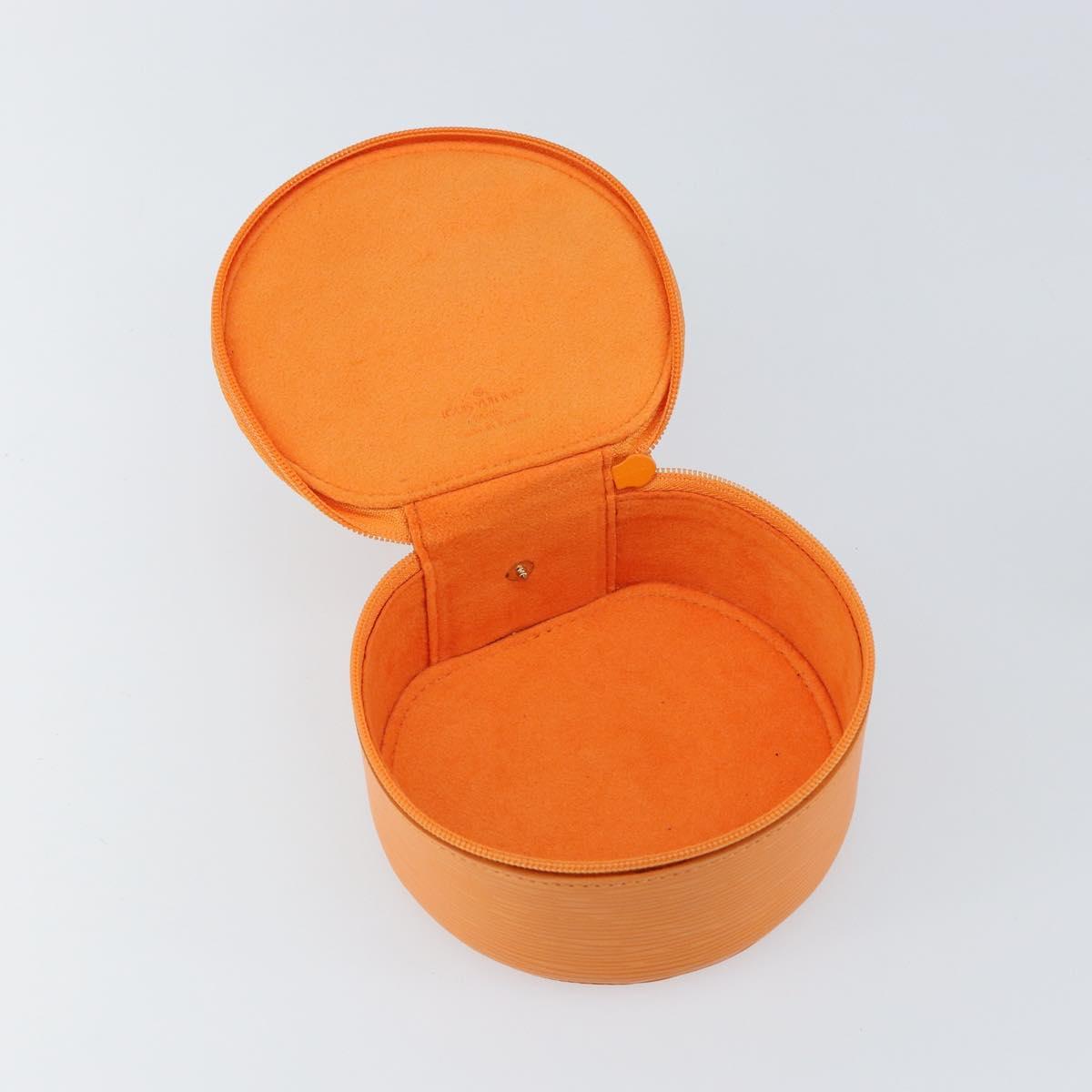LOUIS VUITTON Epi Ecrin Bijoux 12 Jewelry Box Orange Mandarin LV Auth 148070