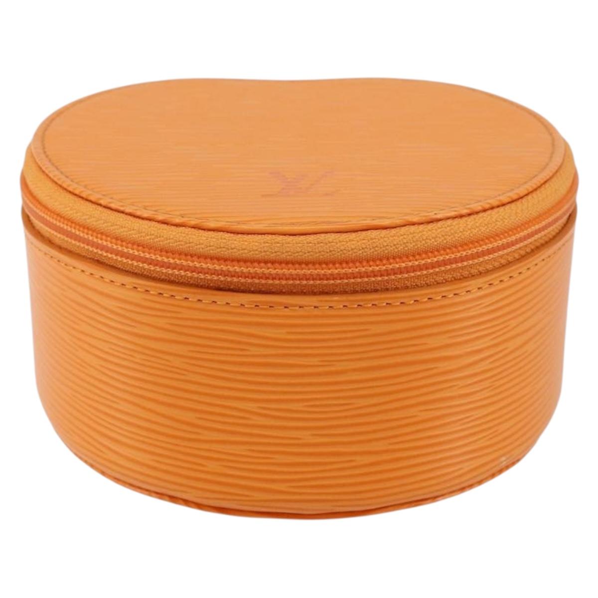 LOUIS VUITTON Epi Ecrin Bijoux 12 Jewelry Box Orange Mandarin LV Auth 148070