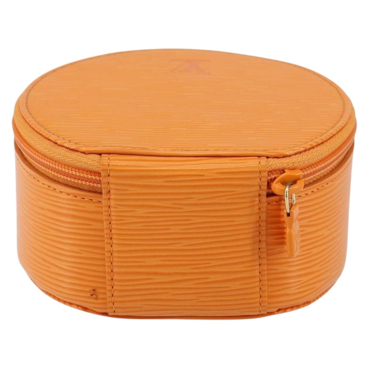 LOUIS VUITTON Epi Ecrin Bijoux 12 Jewelry Box Orange Mandarin LV Auth 148070