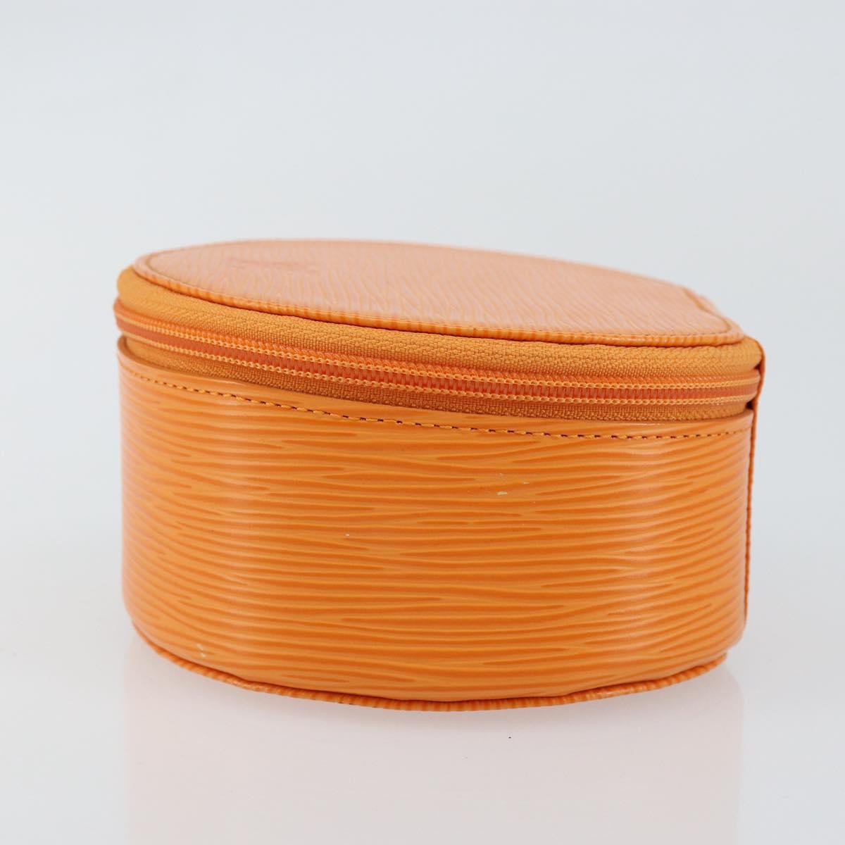 LOUIS VUITTON Epi Ecrin Bijoux 12 Jewelry Box Orange Mandarin LV Auth 148070