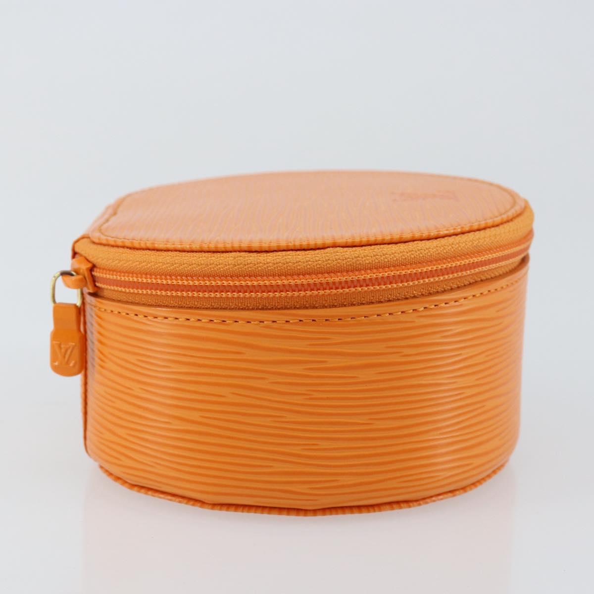 LOUIS VUITTON Epi Ecrin Bijoux 12 Jewelry Box Orange Mandarin LV Auth 148070