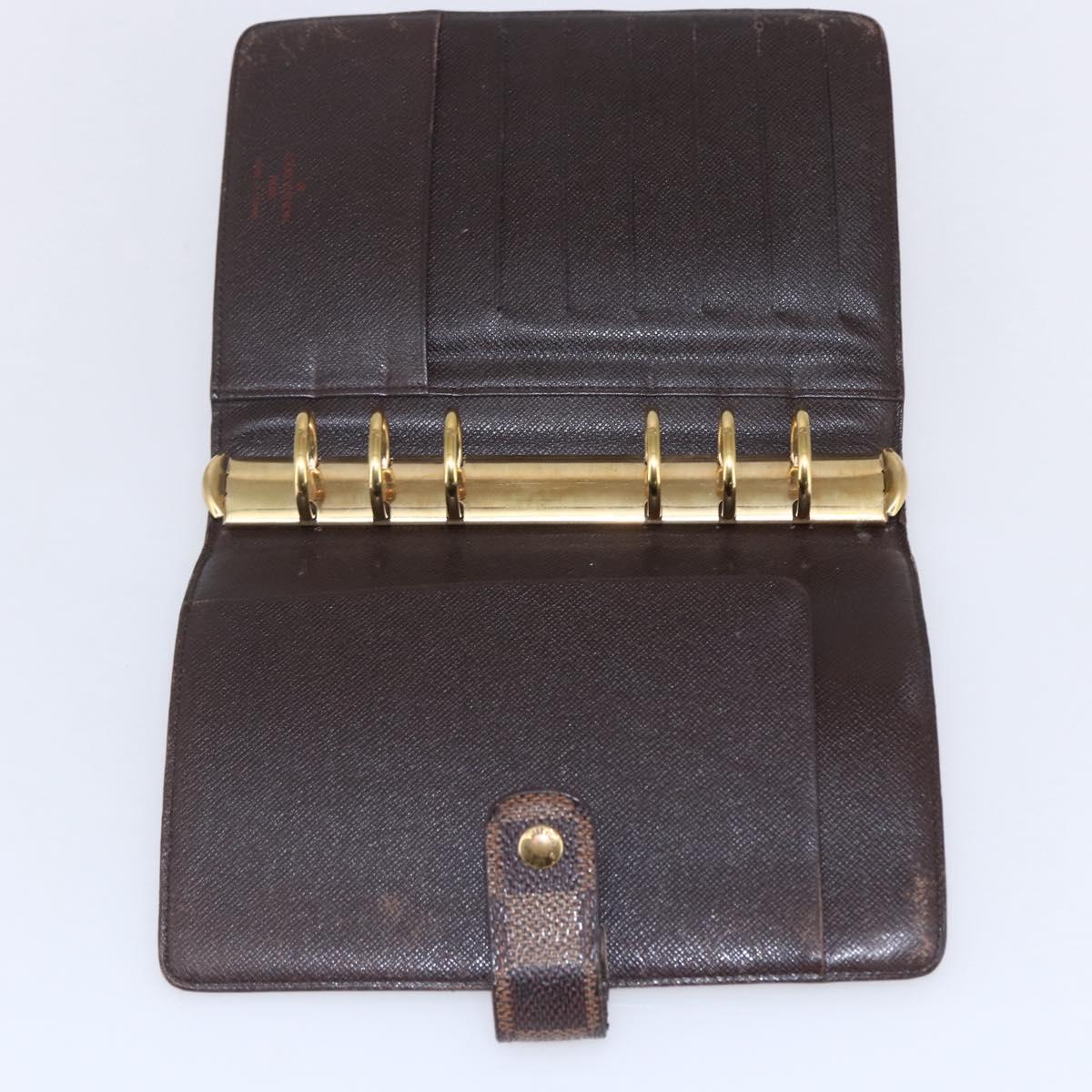 LOUIS VUITTON Damier Ebene Agenda MM Day Planner Cover R20240 LV Auth 148072