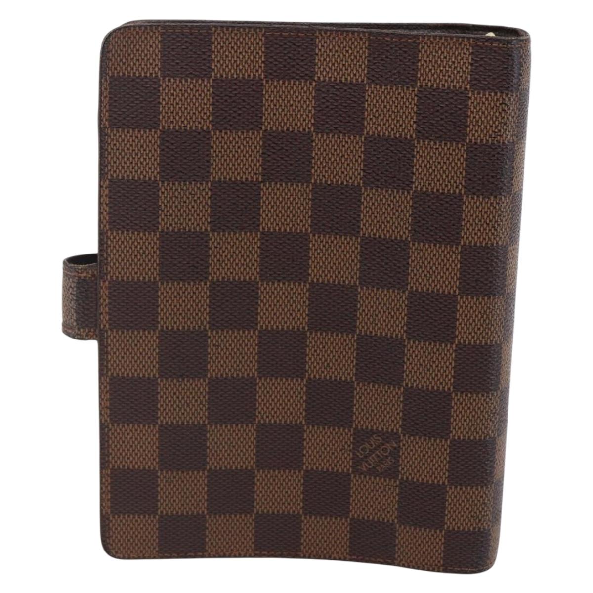 LOUIS VUITTON Damier Ebene Agenda MM Day Planner Cover R20240 LV Auth 148072