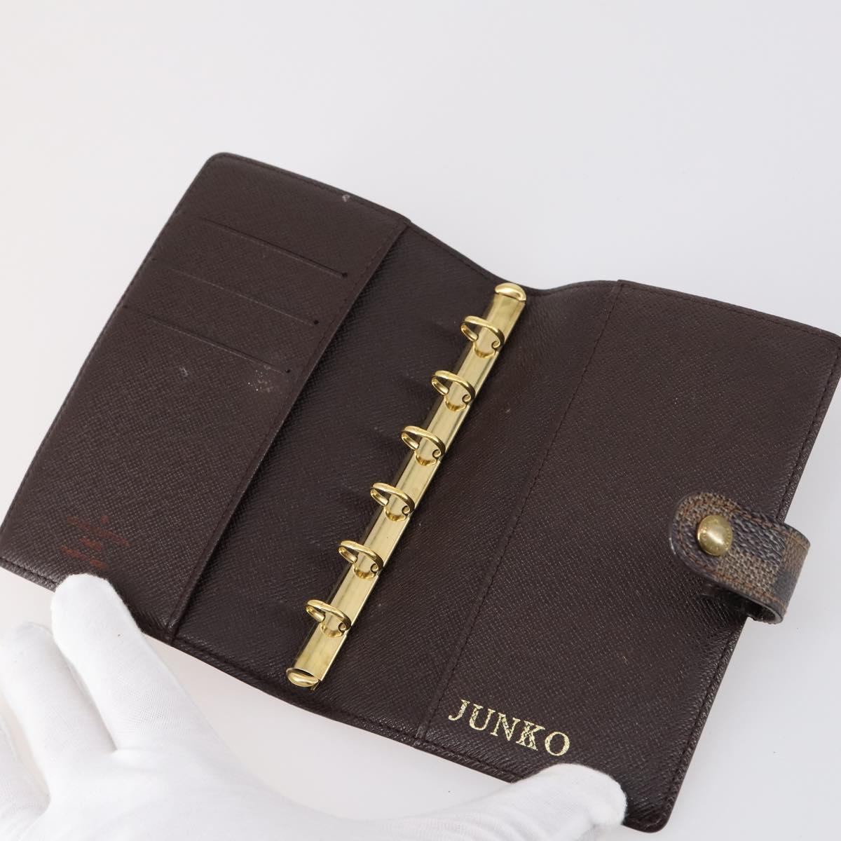 LOUIS VUITTON Damier Ebene Agenda PM Day Planner Cover 2Set R20700 Auth 148073