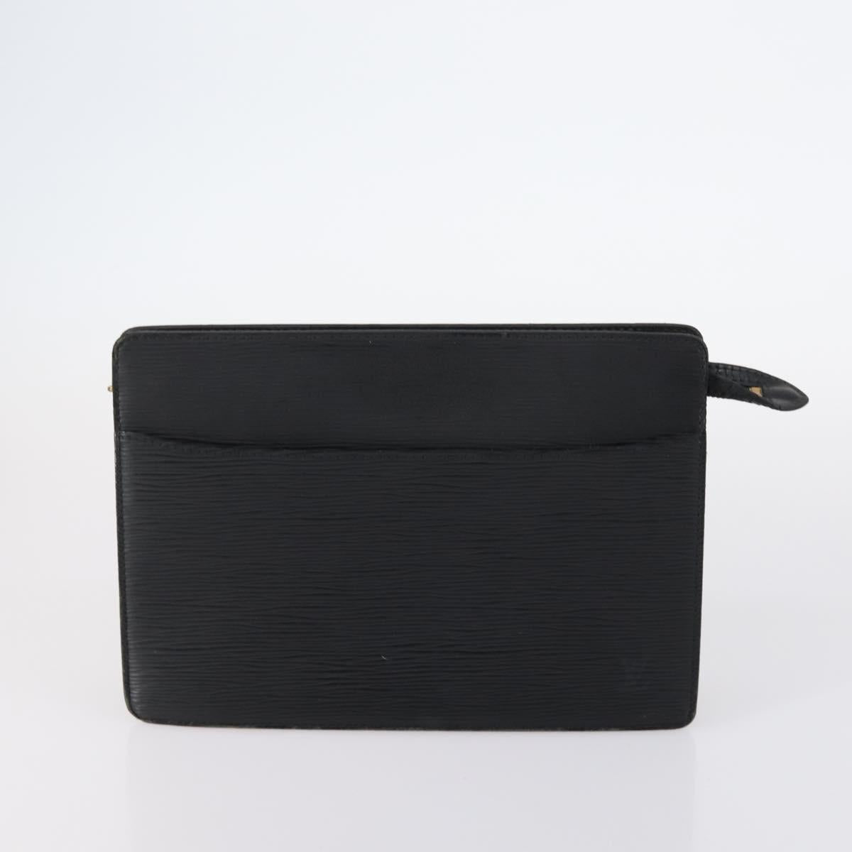 LOUIS VUITTON Epi Monogram Clutch Bag 4Set Black LV Auth 148075