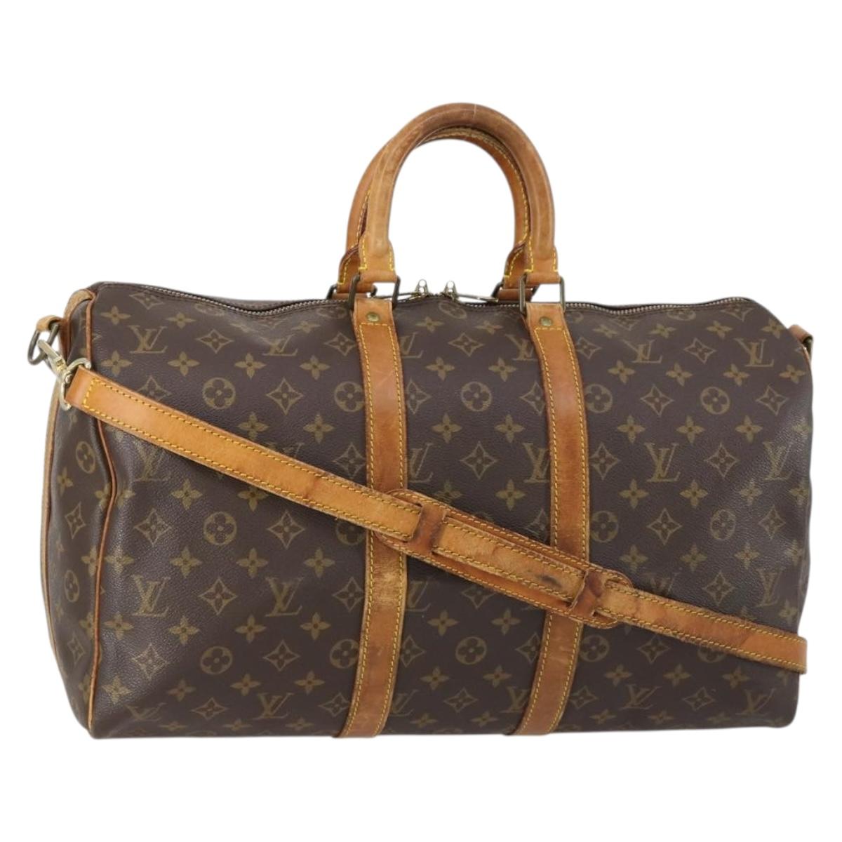 LOUIS VUITTON Monogram Keepall Bandouliere 45 Boston Bag M41418 LV Auth 148109