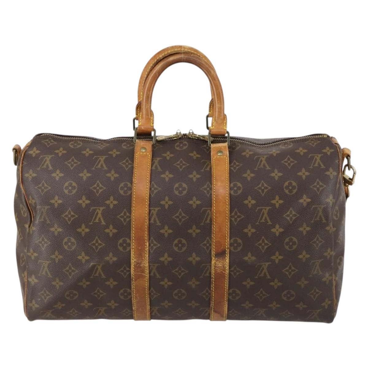 LOUIS VUITTON Monogram Keepall Bandouliere 45 Boston Bag M41418 LV Auth 148109