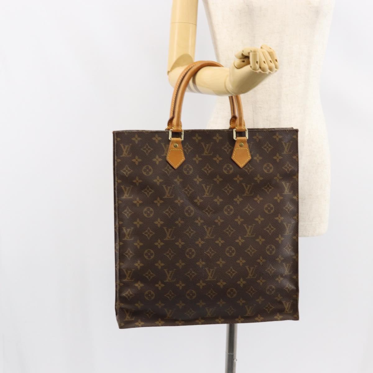 LOUIS VUITTON Monogram Sac Plat Hand Bag M51140 LV Auth 148111