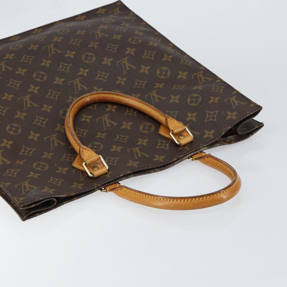 LOUIS VUITTON Monogram Sac Plat Hand Bag M51140 LV Auth 148111