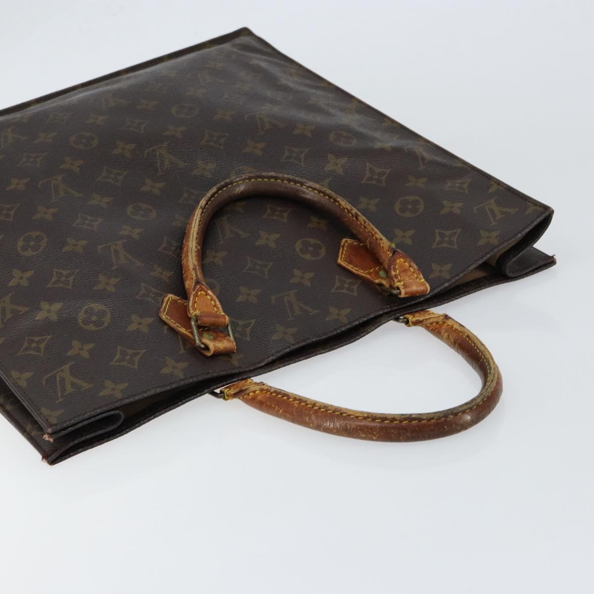 LOUIS VUITTON Monogram Sac Plat Hand Bag M51140 LV Auth 148112