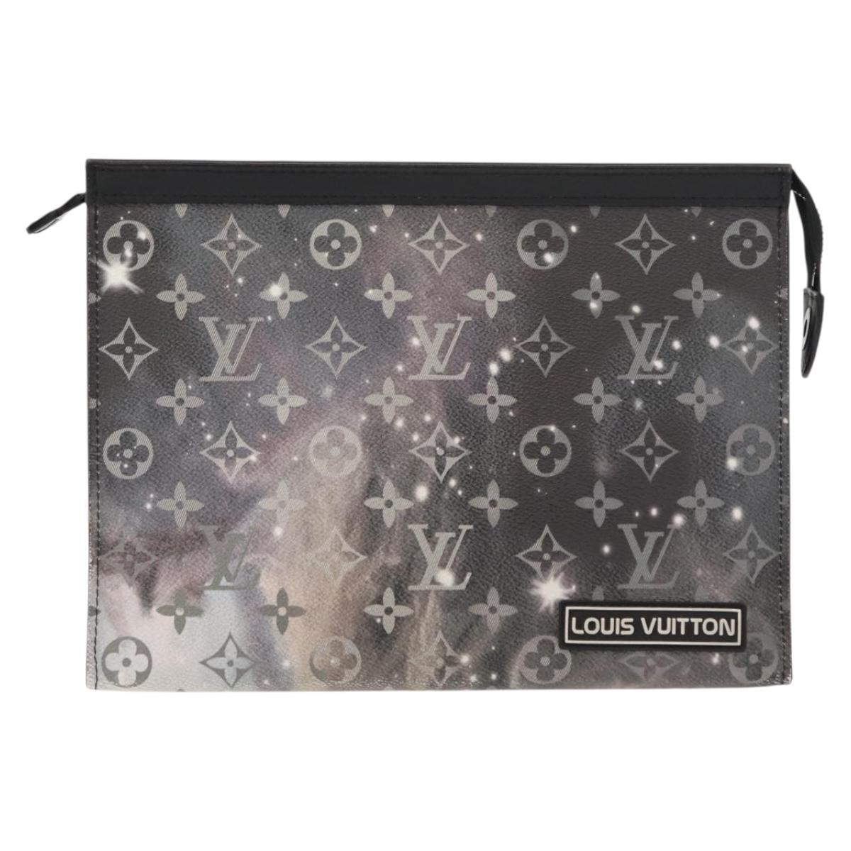 LOUIS VUITTON Monogram Galaxy Pochette Voyage MM Bag Gray M44448 LV Auth 148119
