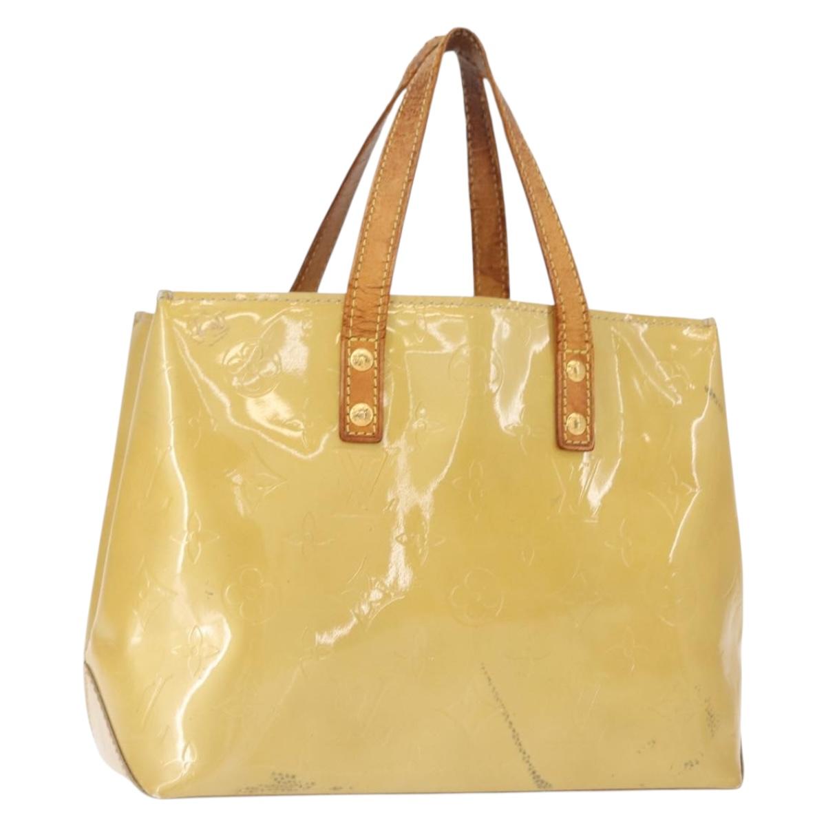 LOUIS VUITTON Monogram Vernis Reade PM Hand Bag Beige M91334 LV Auth 148128