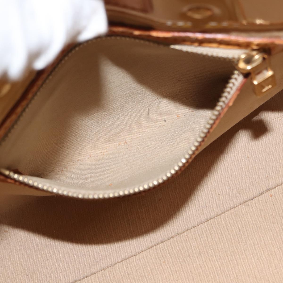 LOUIS VUITTON Monogram Vernis Reade PM Hand Bag Beige M91334 LV Auth 148128