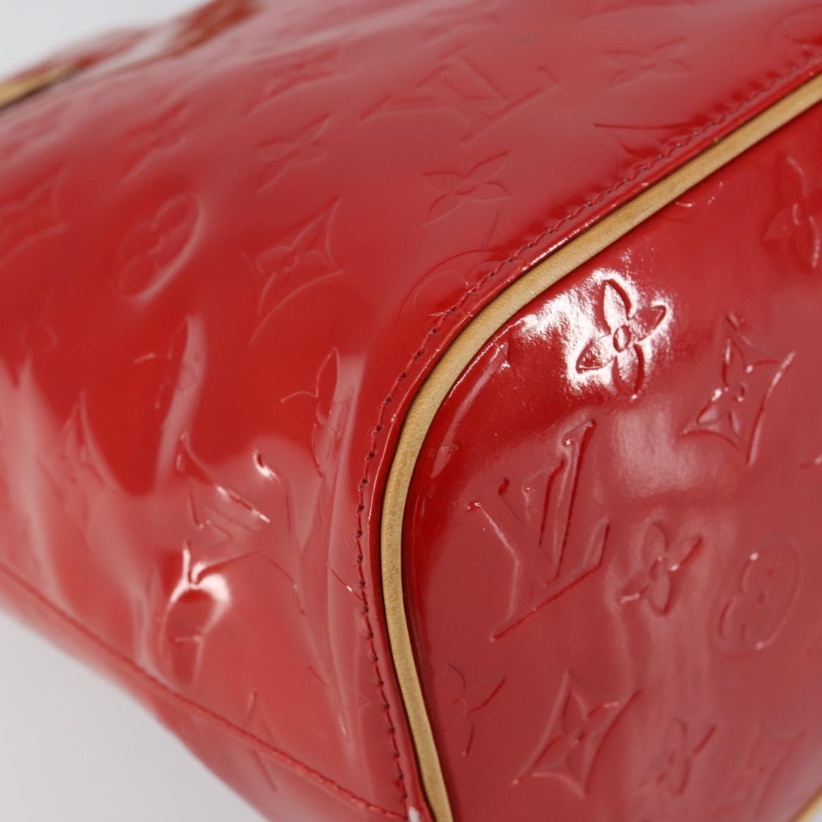 LOUIS VUITTON Monogram Vernis Houston Hand Bag Red M91092 LV Auth 148133