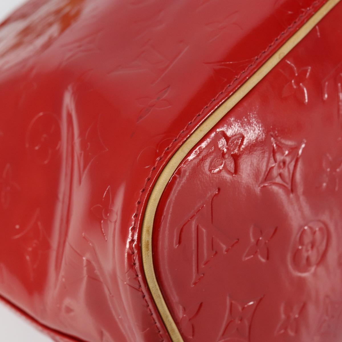 LOUIS VUITTON Monogram Vernis Houston Hand Bag Red M91092 LV Auth 148133